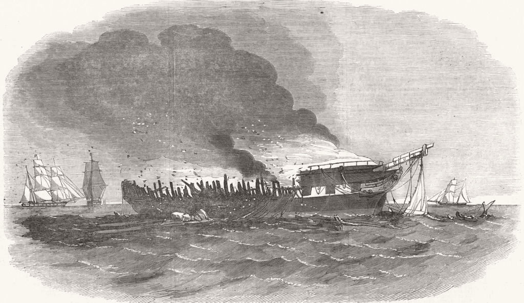 EUROPE. The Europa transport ship, as she appeared June1, Seven A M 1854 print